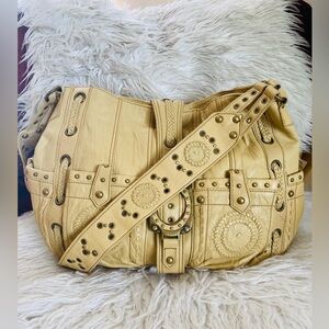 BETSEY JOHNSON Vintage Camel Tan Cross Body Hobo